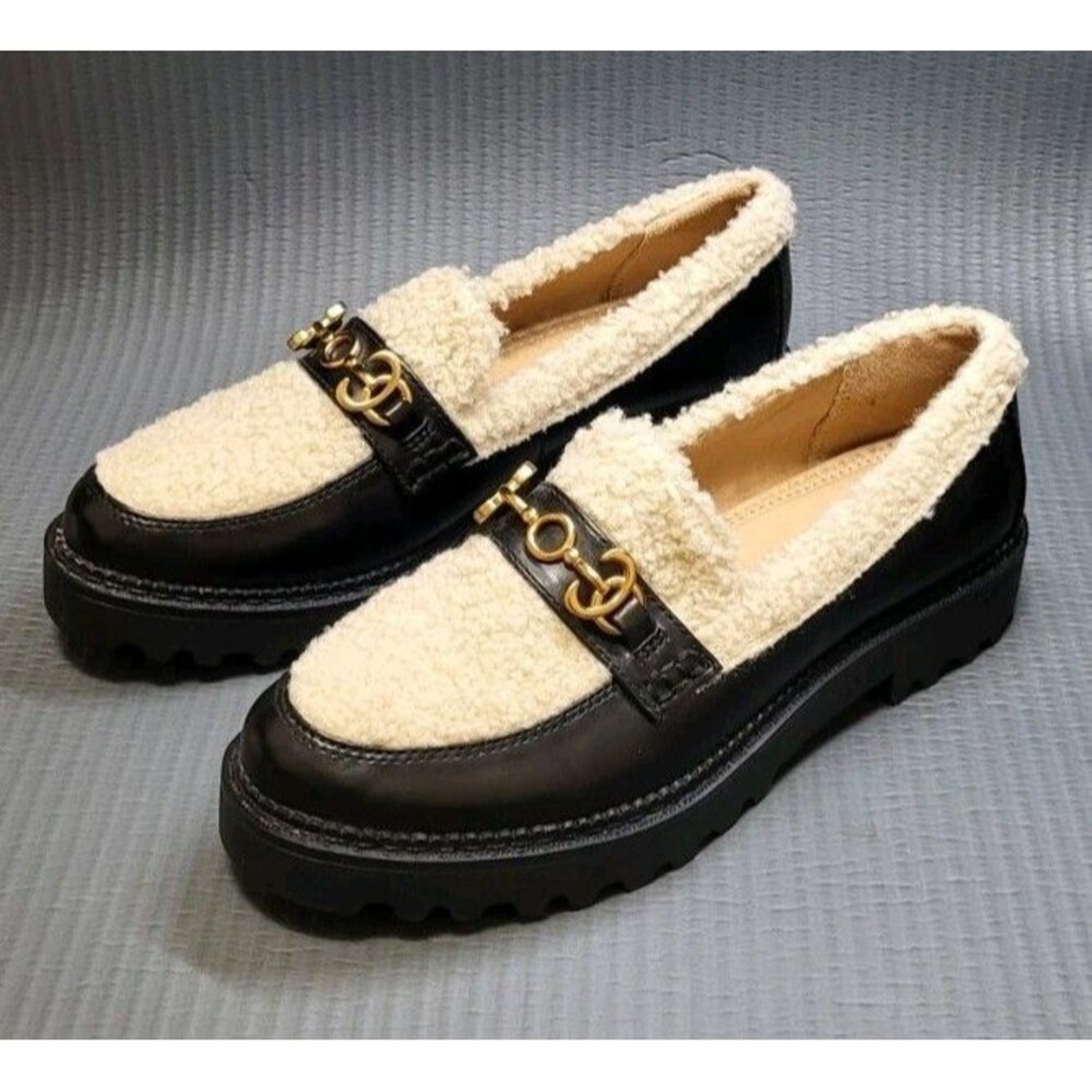 Sam Edelman Eileen Faux Shearling Chunky Loafer Size 8.5